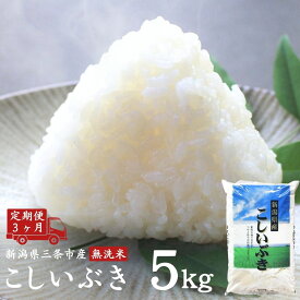 【ふるさと納税】[定期便5kg×3カ月] 無洗米こしいぶき 計15kg 新潟県 三条市産 こしひかり 令和7年産 3か月（3ヵ月）連続でお届け お米の定期便 [外山敏雄商店]【035S035】