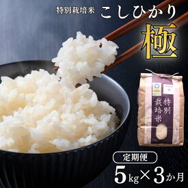 【ふるさと納税】[定期便5kg×3か月] 特別栽培米 コシヒカリ 「極」 5kg×3か月 計15kg 令和8年産 一等米 こしひかり 新潟県認証 精米 白米 アグリ巧房【035S009】