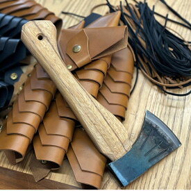 【ふるさと納税】ハンドアックス 300mm 革製シース(黒)付 薪割り 握斧 キャンプ用品 アウトドア用品 燕三条製 水野製作所 マサコー山口木工 【044S032】