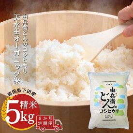 【ふるさと納税】先行予約 天水田で育った コシヒカリ 選べるキロ数 回数 5kg or 10kg 1回 3回 6回 令和7年産 新米 オーガニック米 新潟県産 こしひかり [由兵衛どん]