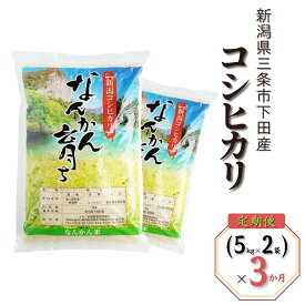 【ふるさと納税】コシヒカリ 新潟県三条市下田産 選べる容量 3kg 5kg 10kg 選べる回数 3か月 6か月 こしひかり 計9kg 令和7年産米 連続でお届け [JAえちご中越]