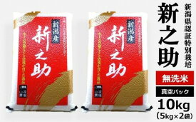 【ふるさと納税】【令和7年産米】真空パック 特別栽培米 新之助 無洗米 10kg（5kg×2袋） 山波農場のお米 新潟県産 [Y0593]【 新潟県 柏崎市 】