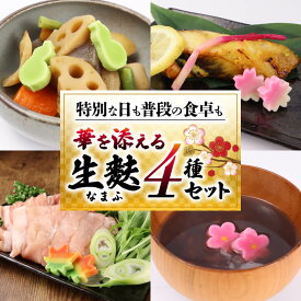 【ふるさと納税】 生麩 4種 セット お祝い 冷凍 正月 年末 特別 縁起物 華やか 料理 ひょうたん さくら うめ 紅葉 もみじ おもてなし おせち 母の日 ギフト プレゼント 年末 年始 お歳暮 お中元 お盆 宮村製麩所 新発田 新潟 miyamura002
