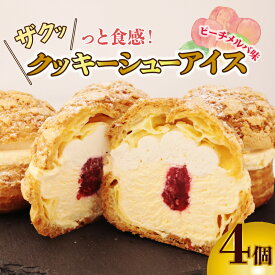 【ふるさと納税】 シューアイス 4個 ピーチメルバ味 アイス シュー シュークリーム 冷凍 アイス アイスクリーム 贈答 ギフト スイーツ お菓子 おやつ デザート 洋菓子 焼菓子 個包装 小分け 新潟銘菓 新潟 新発田 蒲原 いえい 菜菓亭 iei005