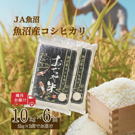 【ふるさと納税】【6か月定期便(隔月発送)】 令和7年産新米 魚沼産コシヒカリ 精米10kg(5kg×2袋)×全6回 ※2025年10月上旬から発送予定 JA魚沼 【0002-JA09DB00-01】