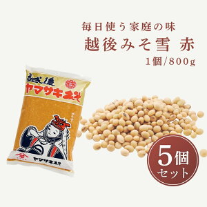 【ふるさと納税】越後みそ雪(赤)800g×5個 山崎醸造 | ヤマサキ 味噌 みそ 越後みそ 調味料 発酵食品 国産 贈り物 プレゼント ギフト 人気 おすすめ お取り寄せ 新潟県 小千谷市 【0002-0358-01