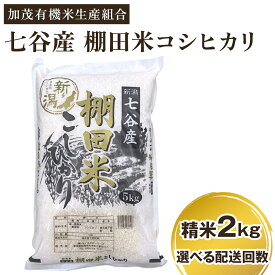 【ふるさと納税】【令和7年産新米先行予約】 新潟県加茂市 七谷産 棚田米コシヒカリ 精米2kg 選べる配送回数（通常配送1回〜定期便12回） 《10月中旬から順次出荷》 白米 加茂有機米生産組合
