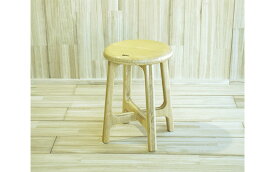 【ふるさと納税】桐のラウンドスツール H45（ナチュラル）天然無垢の桐でできた椅子《サイズ：約W365 D365（座面320） H450（mm）・重さ：約1.8kg》家具インテリア 加茂市 イシモク