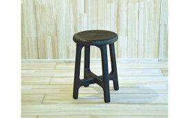 【ふるさと納税】桐のラウンドスツール H45（焼杢）天然無垢の桐でできた椅子《サイズ：約W365 D365（座面φ320） H450（mm）・重さ：約1.8kg》家具インテリア 加茂市 イシモク