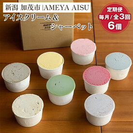 【ふるさと納税】 アイスクリーム&シャーベット ギフトセット 6個入 【選べる配送回数 通常配送1回〜定期便12回】詰め合わせ アイス 氷菓 アイスクリーム ジェラート 北海道産あずき アソート バラエティ 青木飴屋 AMEYA AISU アメヤアイス 加茂市