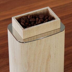 【ふるさと納税】KIRI Coffee Canister（100g）【木地】《サイズ：100×70×150（mm）》コーヒーキャニスター 紅茶 ほうじ茶 木製保存容器 桐 加茂市 朝倉家具