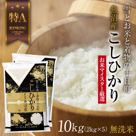 【ふるさと納税】｜無洗米｜ 魚沼産 コシヒカリ 2kg ×5袋 計10kg お米 こしひかり （お米の美味しい炊き方ガイド付き） 精米 ご飯 ブランド米 銘柄米 　お届け：入金確認後、順次発送