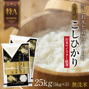 【ふるさと納税】|無洗米| 魚沼産 コシヒカリ 5kg ×5袋 計25kg お米 こしひかり 新潟 (お米の美味しい炊き方ガイド付き) 精米 ご飯 ブランド米 銘柄米  お届け:入金確認後、順次発送