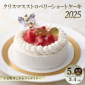 【ふるさと納税】クリスマスストロベリーショートケーキ(5号・直径約15cm)|十日町すこやかファクトリー アレルギー対応 特定原材料不使用 クリスマスケーキ ストロベリー ショートケー