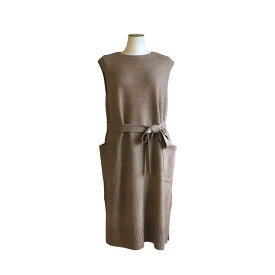 【ふるさと納税】 服 ワンピース 【ルーエンローズ】カシミヤボートネックノースリーブワンピース（ブラウン）RU-2211-07