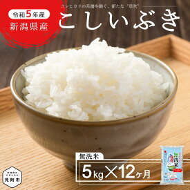 【ふるさと納税】 無洗米 定期便 合計 60kg (5kg × 12ヶ月) 新潟県産 こしいぶき コシヒカリ を引き継ぐ美味しさ ブランド 品種 精米 し立てをお届け 新潟 のど真ん中 見附市 米 お米 白米 国産 ごはん ご飯 JA えちご 中越 指定米 令和5年産 送料無料