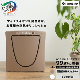【ふるさと納税】 ツインバード HEPAフィルター マイナスイオン発生 空気清浄機 選べるカラー メタリックベージュ / パールホワイト AC-5943VO AC-D358PW 空気清浄 12畳 脱臭 軽量 薄型 家電 ペット フィルター式 タイマー付き ハウスダスト TWINBIRD 新潟県 燕市 燕三条