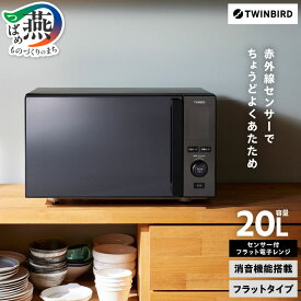 【ふるさと納税】 ツインバード センサー付フラット電子レンジ (DR-E273B) 電子レンジ 20L レンジ ミラーガラス 黒 フラットテーブル 赤外線センサー搭載 静音モード 解凍モード バックライト 家電 キッチン家電 調理家電 TWINBIRD 新潟県 燕市 燕三条