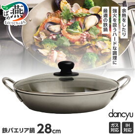 【ふるさと納税】DA-33 ダンチュウ 鉄パエリア鍋28cm【 IH 対応 パエリア鍋 平鍋 キッチン キッチン用品 調理器具 鉄鍋 和平フレイズ 燕三条 新潟県 燕市 】[10001064]