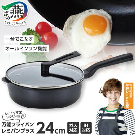 【ふるさと納税】 レミパンプラス 24cm ブラック RHF-320【 平野レミ 監修 フライパン 蓋 セット レミパン 蓋付き くっつかない 軽い 黒 鍋 IH ガス 調理器具 キッチンツール キッチン用品 キッチン 和平フレイズ 新潟県 燕三条 燕市 】 [10001783]