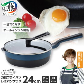 【ふるさと納税】 レミパンプラス 24cm ネイビー (RHF-303)【 平野レミ 監修 フライパン 深型 蓋 セット レミパン 蓋付き 鍋 IH ガス くっつかない 軽い 万能 レミさん考案レシピ付き 紺 調理器具 キッチンツール ランキング 和平フレイズ 新潟県 燕三条 燕市 】 [f10015]