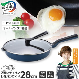 【ふるさと納税】 レミパンワイド 28cm ネイビー (RHF-503)【 平野レミ 監修 フライパン 蓋 セット レミパン 蓋付き IH ガス くっつかない 軽い 万能 レミさん考案レシピ付き 紺 調理器具 キッチンツール キッチン用品 和平フレイズ 新潟県 燕三条 燕市 】 [f20215]