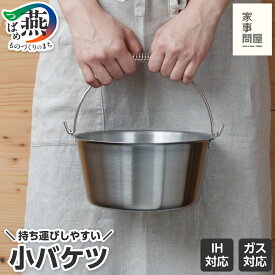【ふるさと納税】 家事問屋 小バケツ【 ステンレス 直火対応 IH対応 掃除 洗濯 園芸 野菜入れ キッチン用品 キャンプ用品 煮沸消毒 下村企販 新潟県 燕市 燕三条 】