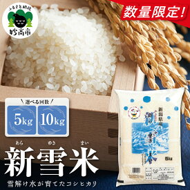 【ふるさと納税】令和7年産 米 新雪米 ( あらゆきまい ) 量が選べる 5kg 10kg コシヒカリ 新潟 上越 妙高 2025年産 白米 精米 お取り寄せ おすすめ 送料無料 新潟県 妙高市