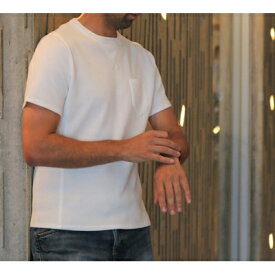 【ふるさと納税】コットンミラノリブ半袖Tシャツ(メンズ)ホワイト・M【1204053】
