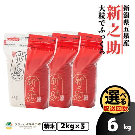 【ふるさと納税】 令和7年産 米 6kg ( 2kg × 3袋 ) 五泉産 新之助 選べる回数 | 白米 精米 しんのすけ お米 おこめ コメ こめ 新潟県 五泉市 有限会社ファームみなみの郷