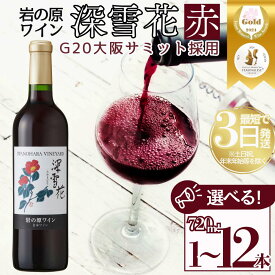【ふるさと納税】ワイン G20大阪サミットワーキングランチ採用 岩の原ワイン 深雪花 赤 1本 2本 3本 6本 12本 各720ml　お届け：ご入金確認後、7日以内にお届けします。