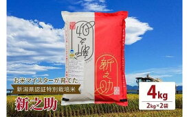 【ふるさと納税】令和7年産お米マイスターが育てた新潟県認証特別栽培米「新之助」上越頸城産 4kg(2kg×2)精米 ふぁーむ大地 JCCソフト　お届け：ご入金確認後、2～3週間を目途に順次発送いたします。