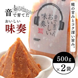 【ふるさと納税】味噌 音で育てたおいしい味奏 500g×2 みそ　熨斗対応 ギフト プレゼント 春 贈答　お届け：入金確認後、10日以内に発送いたします。