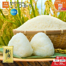 【ふるさと納税】令和7年 新潟県産コシヒカリ 5kg 10kg 15kg 20kg 30kg 5キロ 10キロ 15キロ 20キロ 30キロ 定期便 1回 3回 6回 毎月発送 無洗米 こしひかり 米 定期便 白米 精米　お届け：2025年10月中旬～2026年9月下旬まで