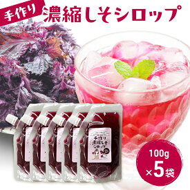 【ふるさと納税】手作り濃縮しそシロップ 100g×5袋セット 紫蘇 紫蘇ジュース しそジュース 上越市