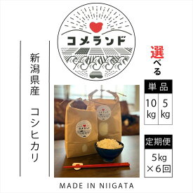 【ふるさと納税】高評価★4.90 令和8年産 令和7年産 新潟県上越市産 コシヒカリ 5kg 10kg 30kg 定期便 新米 先行予約 精米 新潟県上越市板倉区 コメランド こしひかり　お届け：令和7年産：指定月の下旬発送、令和8年産：10月下旬より順次出荷