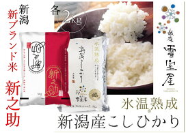 【ふるさと納税】阿賀野市産新之助 ＆ 雪室米 ぜいたく食べ比べセット（各2kg）