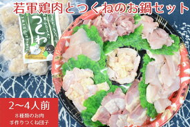 【ふるさと納税】若軍鶏肉 （メス）と 工房謹製 つくね団子 のお鍋セット ひよころ鶏園 鶏肉 モモ もも ムネ むね ササミ ささみ 手羽 つくね 手作り ふんわり 柔らか 蓮根 れんこん 生姜 お子様 こども お年寄り 鍋 国産 新潟県 阿賀野市 冷凍
