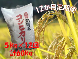 【ふるさと納税】【12ヶ月定期便】新潟産 コシヒカリ「瓢湖米」 5kg×12回