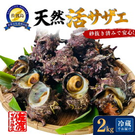 【ふるさと納税】さざえ 天然活サザエ 2kg 佐渡産 天然 貝 砂抜き済み 産地直送 冷蔵 新鮮 刺身 お刺身 つぼ焼き 壺焼き ボイル 酒蒸し 浜焼き 海鮮 魚介 海産物 おつまみ バーベキュー BBQ キャンプ お取り寄せ 人気 おすすめ 新潟県 佐渡市