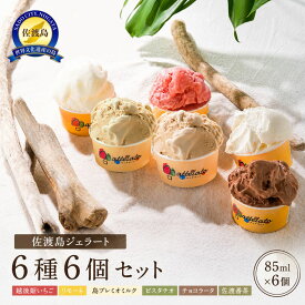 【ふるさと納税】ジェラート 6種セット 85ml×6個 食べ比べ 佐渡島 マッテラート 越後姫いちご リモーネ 島プレミオミルク ピスタチオ チョコラータ 佐渡番茶 アイス アイスクリーム 詰め合わせ 手作り 冷凍 スイーツ お取り寄せ ギフト プレゼント 贈り物 新潟県 佐渡市