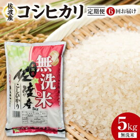 【ふるさと納税】【定期便6回】　佐渡産コシヒカリ　5kg（無洗米）