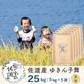 【ふるさと納税】佐渡島産 ゆきん子舞 玄米25kg(5kg×5袋)【令和5年産】 | お米 玄米 こめ 食品 人気 おすすめ 送料無料