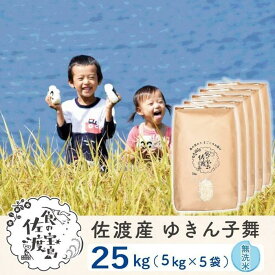 【ふるさと納税】佐渡島産 ゆきん子舞 無洗米25kg(5kg×5袋)【令和5年産】 | お米 こめ 白米 食品 人気 おすすめ 送料無料