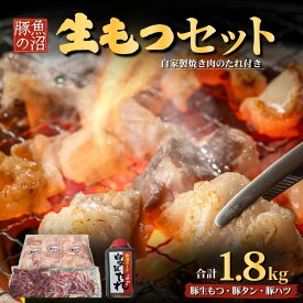 【ふるさと納税】魚沼豚の生もつセット 牛肉/ホルモン たれ 調味料 　お届け：寄附入金確認後、約2週間～1ヶ月ほどでお届けとなります