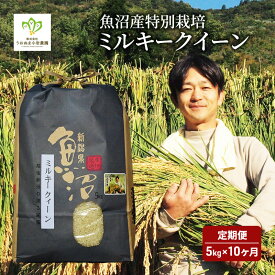 【ふるさと納税】米 定期便 10ヶ月 ミルキークイーン 5kg 精米 白米 お米 ミルキークィーン 新潟米 新潟 魚沼市 定期 10回　お届け：寄附入金確認後の翌月より発送