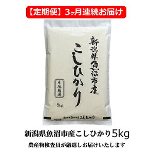 【ふるさと納税】農産物検査員お奨め 魚沼産こしひかり(精米)5kg 3ヶ月連続お届け お米 コシヒカリ  お届け:寄附入金月の翌月より発送