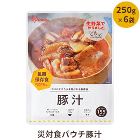 【ふるさと納税】【ふるさと納税】非常食 セット 5年保存 災害食パウチ豚汁 250g×6袋 保存食 防災食 防災セット 防災食セット 長期保存 備蓄食 食事 食べ物 キャンプ アウトドア　【惣菜】　お届け：発送の目安：入金確認から2週間程度