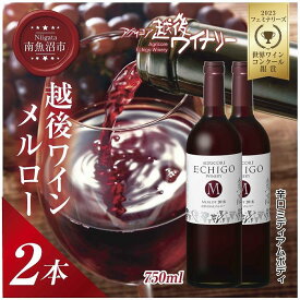 【ふるさと納税】越後ワイン メルロー 赤 750ml 2本セット アグリコア 越後ワイナリー 南魚沼市産メルロー使用 辛口 ミディアムボディ 度数12% 国産ワイン 魚沼ワイン わいん 送料無料 新潟県 南魚沼市 | お酒 さけ 人気 おすすめ 送料無料 ギフト