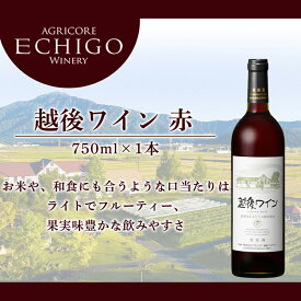 【ふるさと納税】お米や和食にも合う！「越後ワイン(赤)」【越後ワイナリー 赤ワイン ワイン わいん Wine 1本 750ml 酒 お酒】